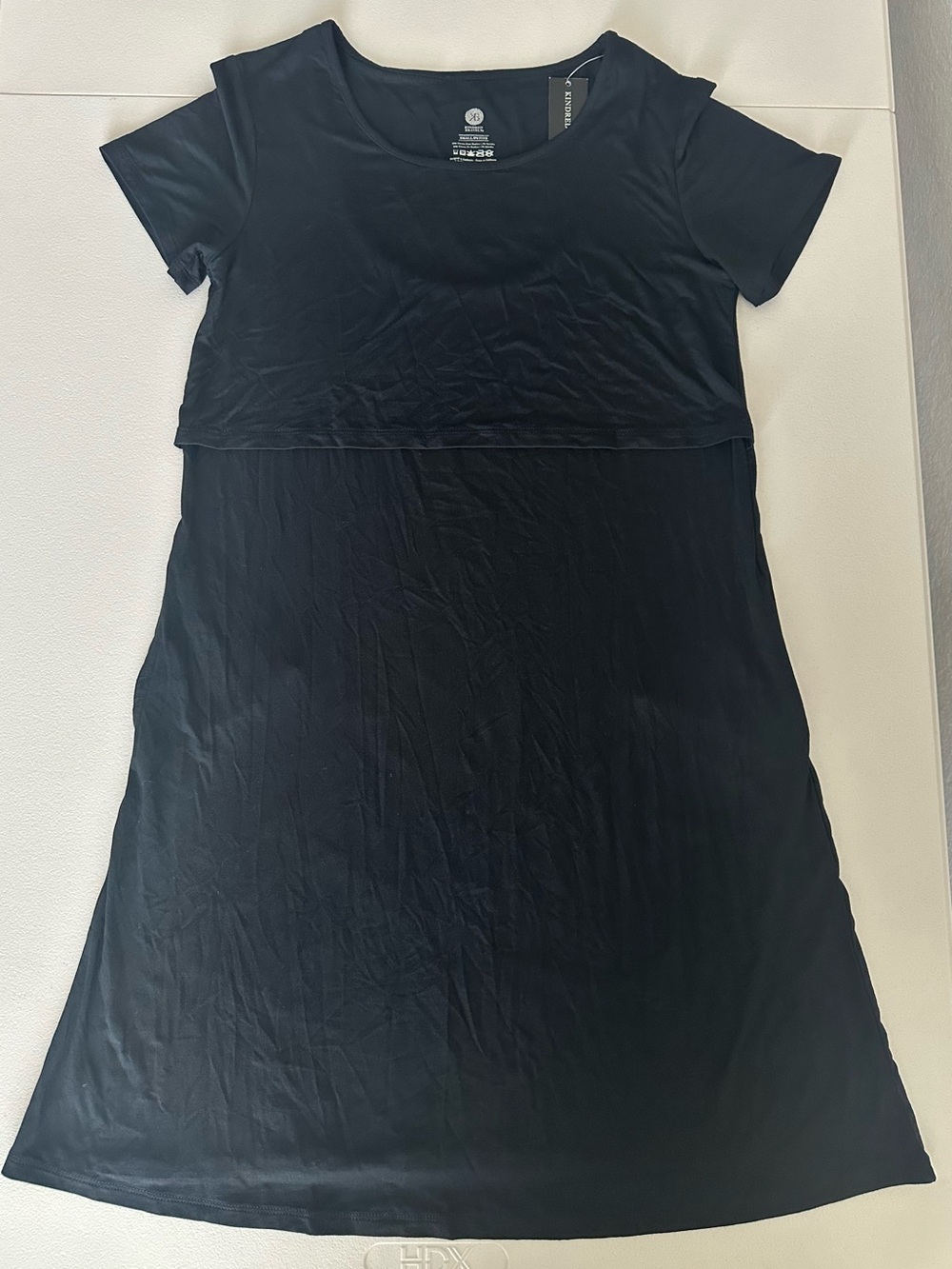 Kindred Bravely NWT Black Short-Sleeve Eleanora Bamboo Maternity/Nursing Dress S